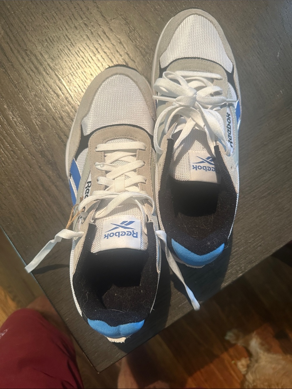 Reebok Kids White, Blue and Gray Retro Style Sneakers